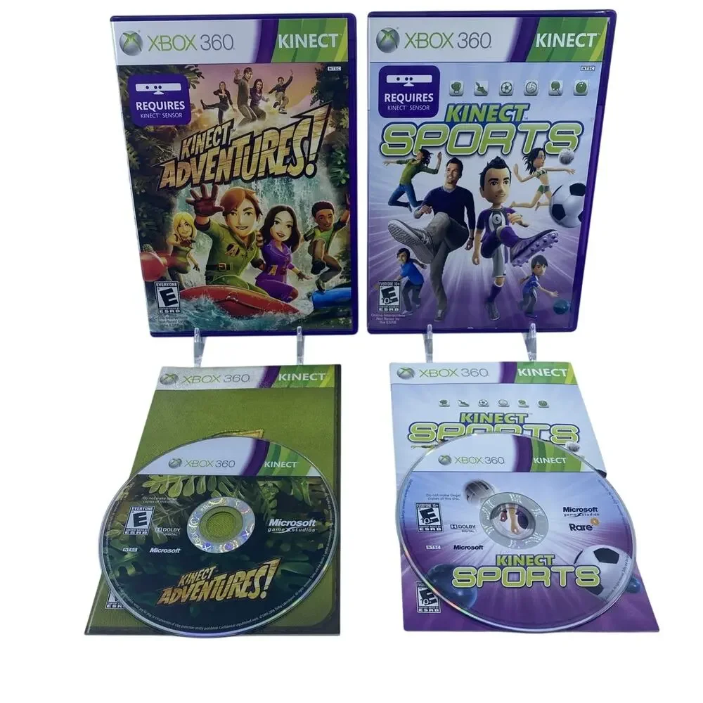 Microsoft Xbox 360 Kinect Sensor In Box w/ 6 Games Bundle